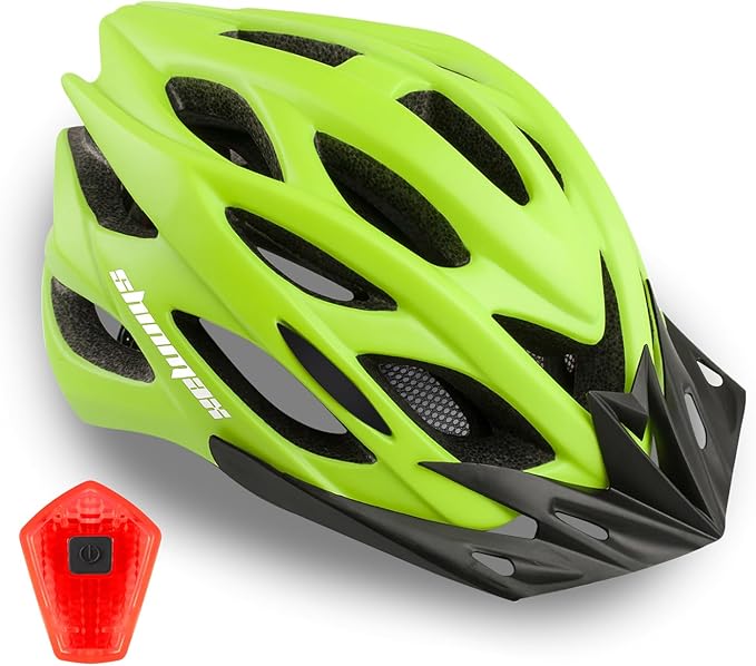 Bike Helmet Men Women, Shinmax Bicycle Helmet with Rear Light and Detachable Visor