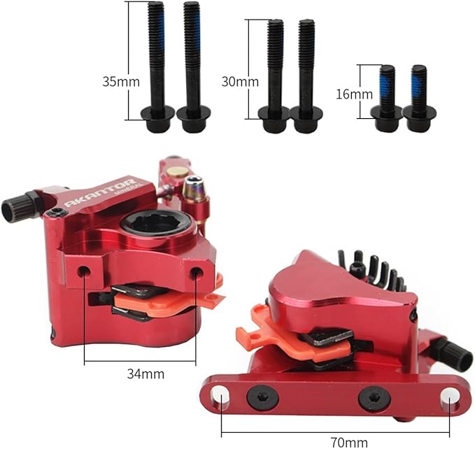 FukkeR Mountain Bikes Aluminum Alloy Hydraulic Brake Set Fit for Mountain Bikes BMX XC Trail Ebike Bicycles Disc Brakes Kit with 140 Rotors and Caliper PM/is Adapter