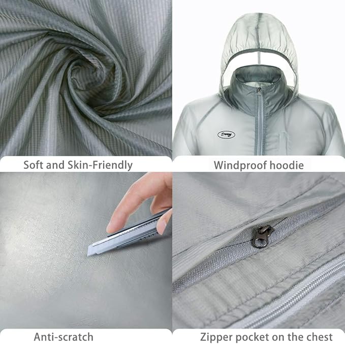 Sun Protection Jacket Ultra Light Thin Breathable Packable Outdoor Cycling Jacket Hoodie Skin Clothing for Men & Women