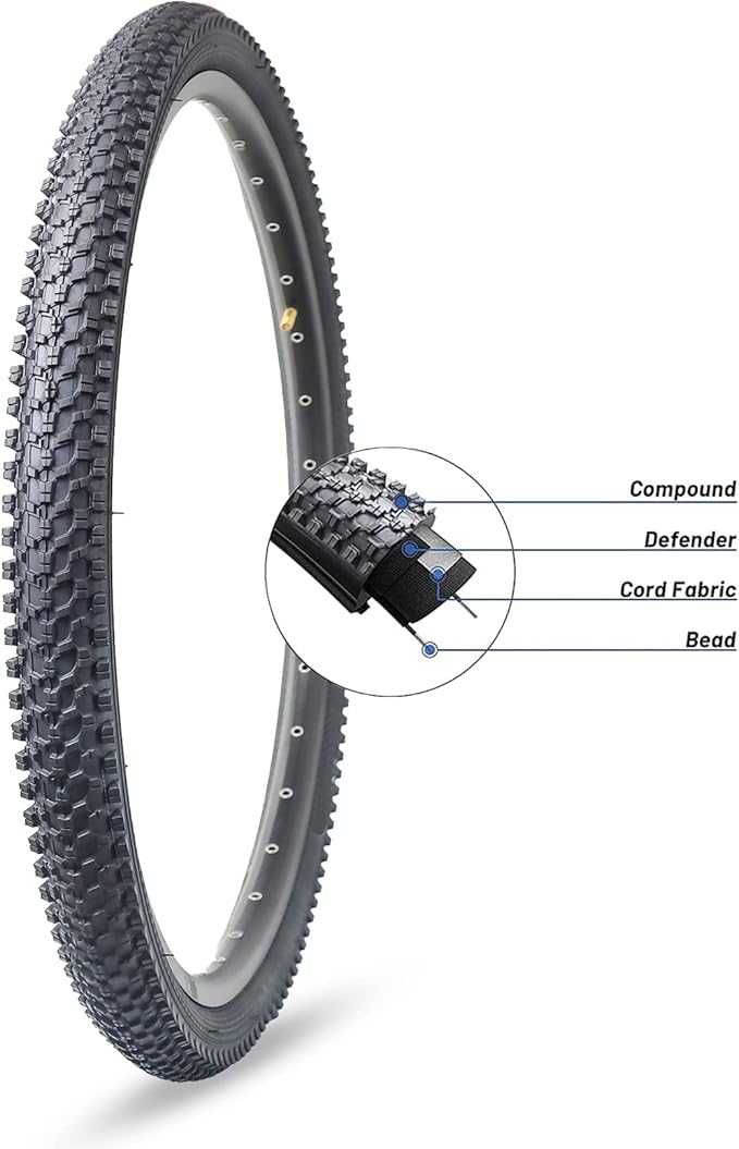 Hycline Mountain Bike Tire: 20/24/26/27.5-inch Folding Replacement High-Performance Wear-Resistant Bicycle Tires for MTB Off-Road Bike