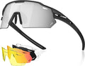 X-TIGER Polarized Cycling Glasses with 5 Interchangeable Lenses,MTB Biking Baseball Running Sports Sunglasses for Men Women