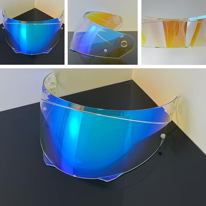 i90 Face Shield Visor Sunscreen for HJC HJ-33 i90/i91,Helmet Visor Replacement Windshield Sunshield (Revo Clear Blue-Day and Night)