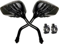 Pairs of Distinctive Skull Skeleton Hand Bicycle Mirror, Rearview Side Mirror Handlebar Mirror Mount Holder Clamp Adaptor 10mm for Scooter Moped Bike Standard Bike Motorcycle