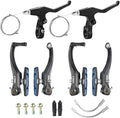 CNC V Brake Set, Bicycle Linear Pull V Brakes for Front/Rear Wheel, Long Arm 110mm, Black …
