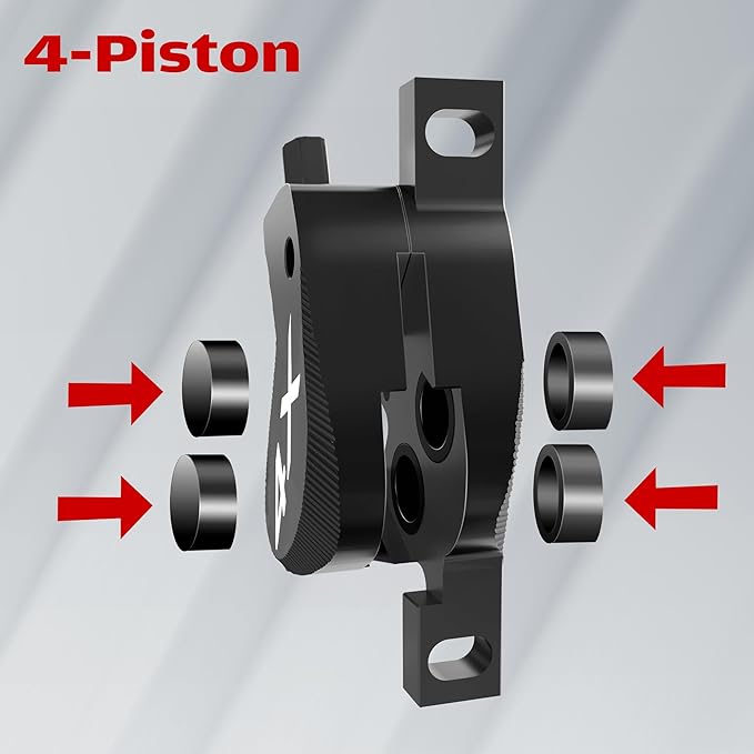 SD-230X MTB Hydraulic Disc Brake Set 2-Pistons/4-Pistons,Aluminum Front and Rear Two-Finger Brake levers,Brake Kit for Mountain Bike