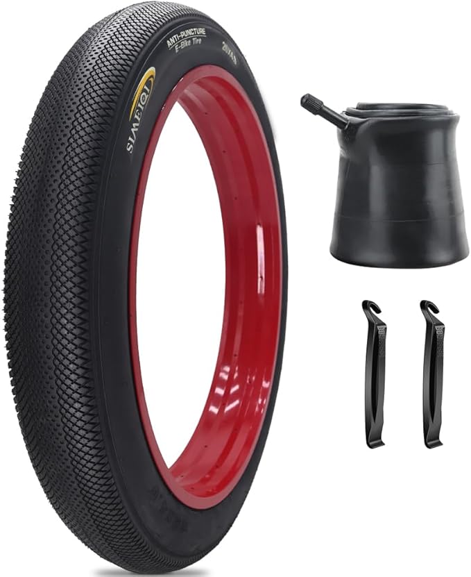 SIMEIQI 20"/26"X4.0" Inch E-Bike Fat Bike Tire and Tube Beach Cruiser Electric Bicycle Tricycle Tyres Foldable Replacement Tire for City Commuter Ebike Street Road Pavement Park Urban