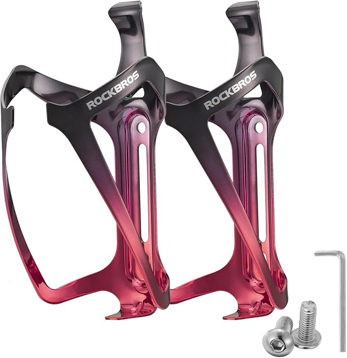 ROCKBROS Durable Aluminum Water Bottle Holder Bike Bottle Holder with Electroplating & Integrated Molding - Lightweight for Bicycle MTB, Road/Mountain Bikes