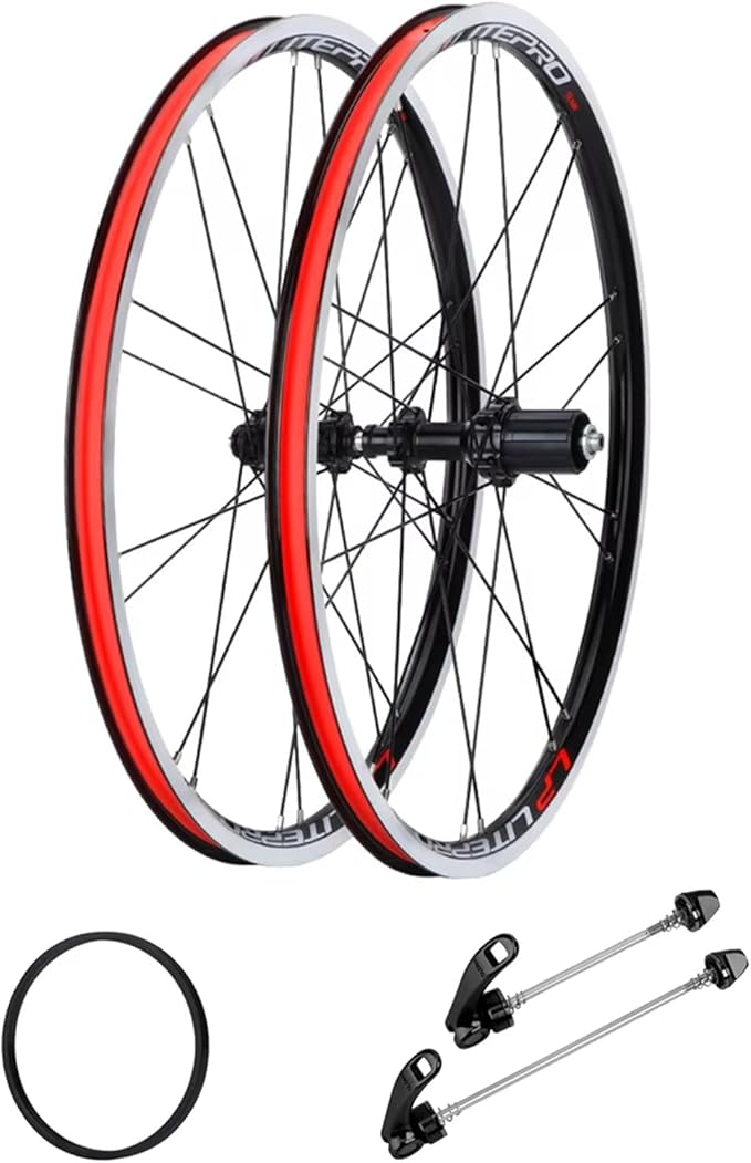 20in Folding Bike Wheelset, Aluminum Alloy 74-130mm Wheelset, V Brake 7-11speed Light BMX Bicycle Wheels