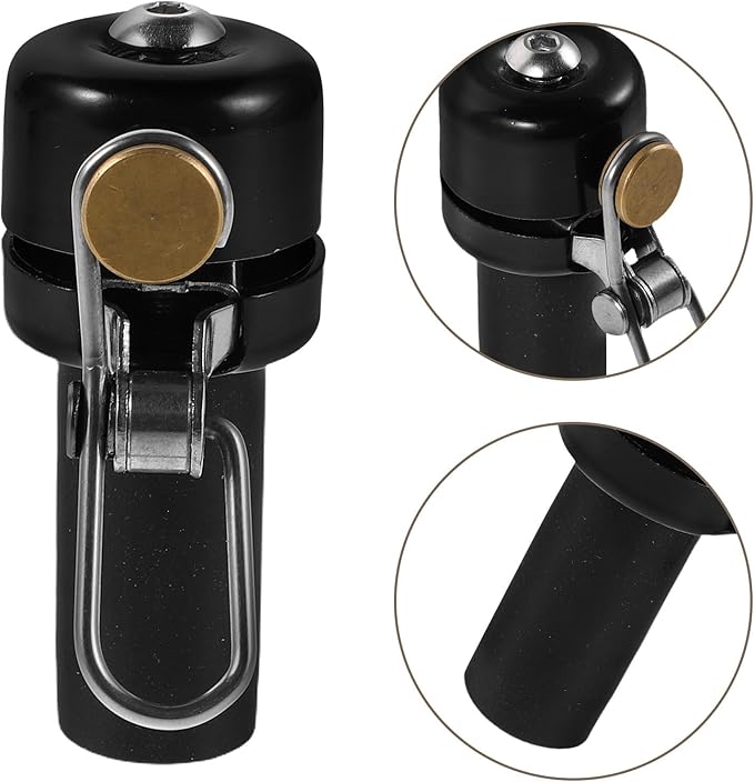 FRCOLOR Bike Bell Handlebar End Plug 22.2mm Copper Vintage Bicycle Bell Loud 80db Crisp Sound Compatible with Road and Mountain Bikes Cycling Accessories