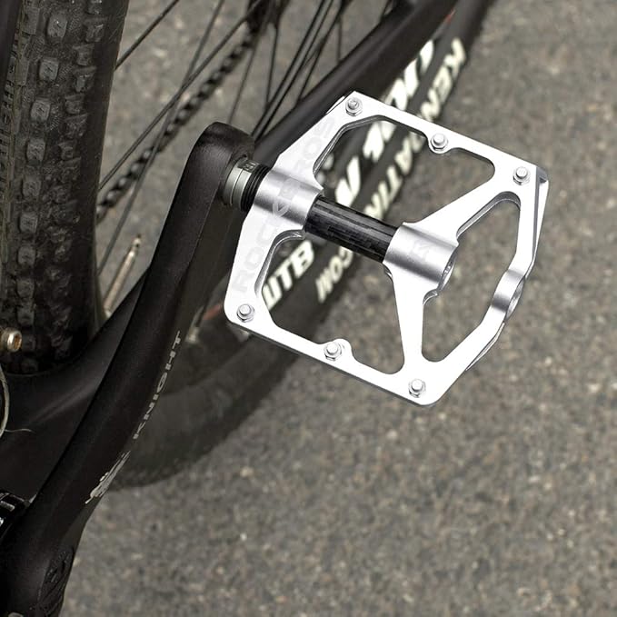 Rock BROS Mountain Bike Pedals Flat Bicycle Pedals 9/16 Lightweight Road Bike Pedals Carbon Fiber Sealed Bearing Flat Pedals for MTB