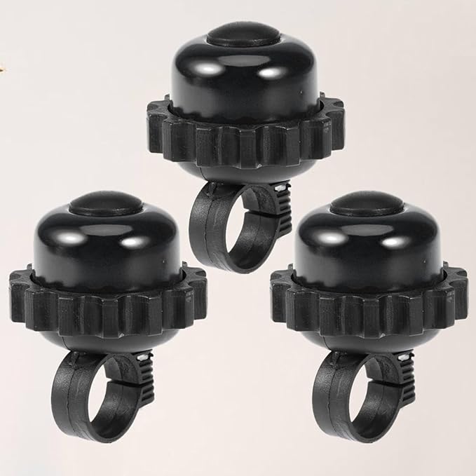 Rotating Cycle Bell Horn for Bike Accessories, Loud Vintage Bicycle Bell, Black 3pcs Set, Suitable for Adults and Outdoor Cycling