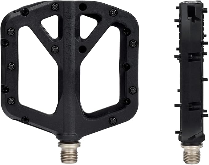 FIFTY-FIFTY Mountain Bike Pedals, Non-Slip MTB Nylon Composite, 9/16" Bicycle Pedals, Lightweight and Wide Flat Platform