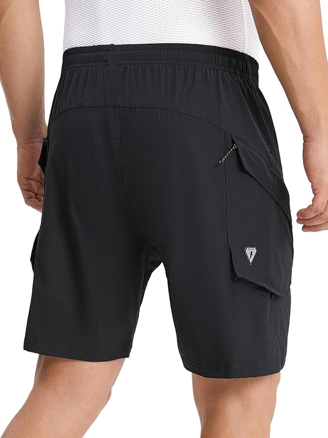 ARSUXEO Mens Mountain Bike Shorts Loose Fit Padded Bike Shorts Cycling Shorts Water-Resistant