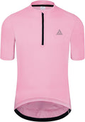 Men's Cycling Jersey Short Sleeves Bike Jersey 1/3 Zipper Solid Color Club Fit, Biking Cycling Shirt Zipper Pocket