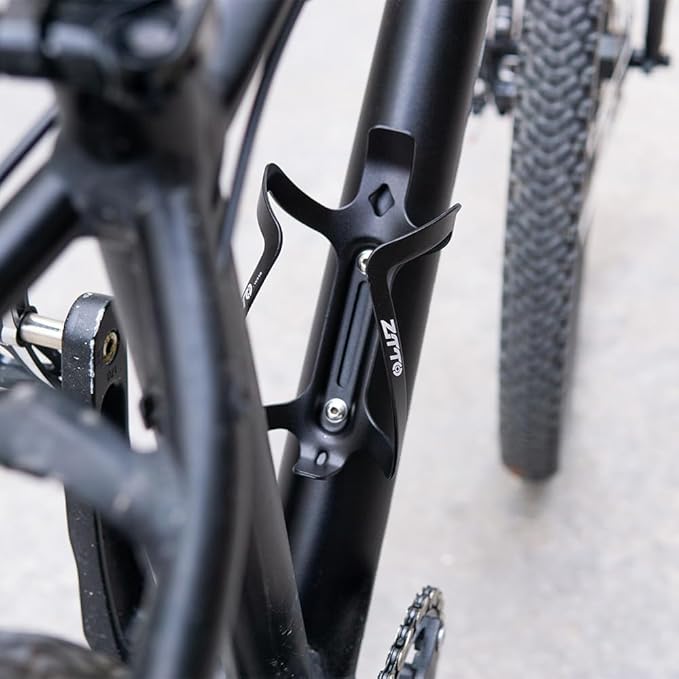 ZTTO Bike Water Bottle Holder Ultralight - Aluminum Alloy High Strength Bicycle Water Bottle Cage, MTB Bike Cup Holder, Bicycle Drink Cage Universal Bike Cup Holder for MTB, Road Bike (Black)