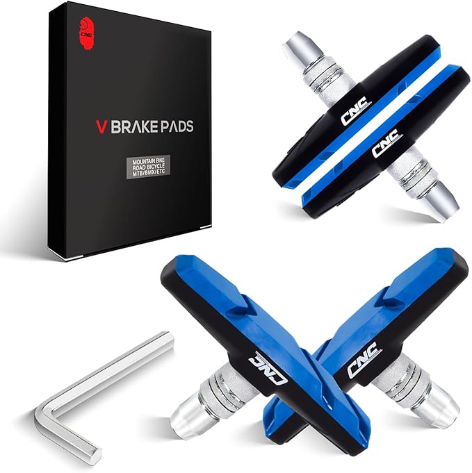 CNC 2 Pairs Bicycle V-Brake Pads, Bike 70mm V Brake Blocks Set, Cantilever Brake Pads Shoes for Mountain/Road/Kids/MTB/Children's/Cycle Bike Rim.
