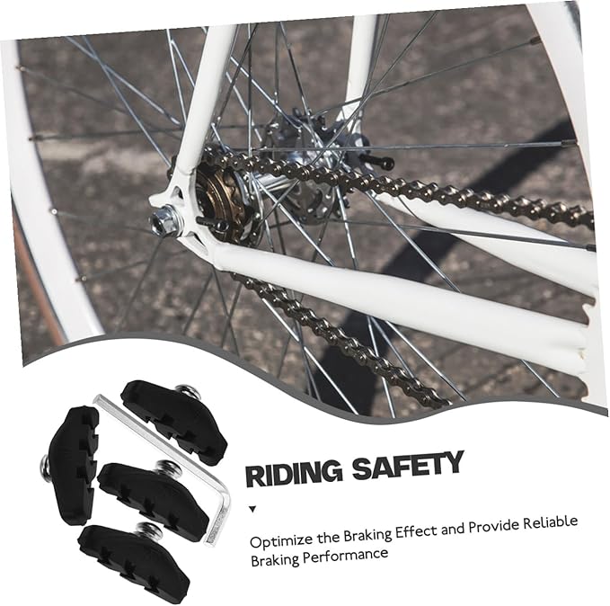 Bike Disc Brake Pads and Road Bike Brake Pads Set with Installation Tool 5pcs Kit Including for Mountain and Road Bicycles Black No Noise No Skid Compatible with Bicycle Wheels