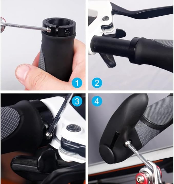 Bike Handlebar Grips, Soft Gel Inserts Shock Resistance Ergonomics Comfort Design,for MTB Bicycle Mountain Bike Grip