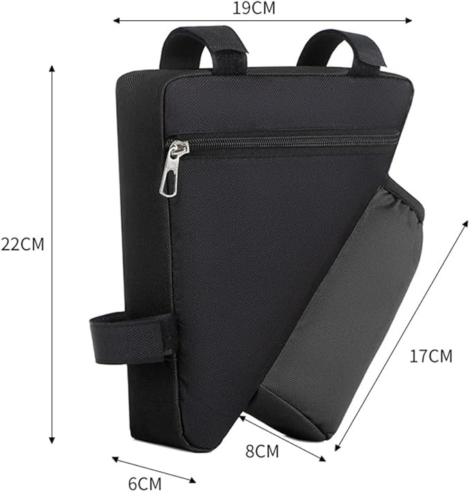 Bike Triangle Bike Bag - Black - Bicycle Accessories for Adult Bikes，Water Bottle Pocket， Waterproof