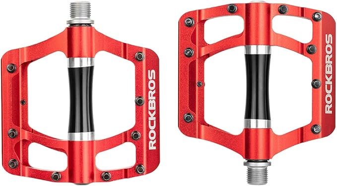 ROCKBROS Mountain Bike Pedals MTB Pedals Bicycle Flat Pedals Aluminum 9/16" Sealed Bearing Lightweight Platform for Road Mountain BMX MTB Bike