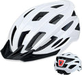 Bike Helmet for Adult Men Women with Multi-Mode Rear LED Light, with Suggested Fit 56-62cm, Lightweight with Adjustable Dial, Side and Chin Strap, Carbon Black Shiny Surface