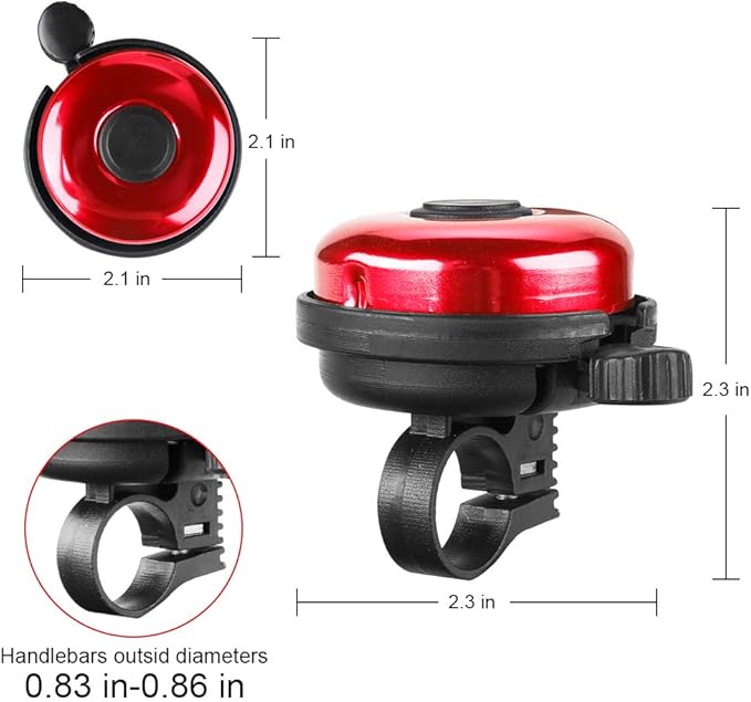 Accmor Classic Bike Bell, Aluminum Bicycle Bell, Loud Crisp Clear Sound Bicycle Bike Bell for Adults Kids