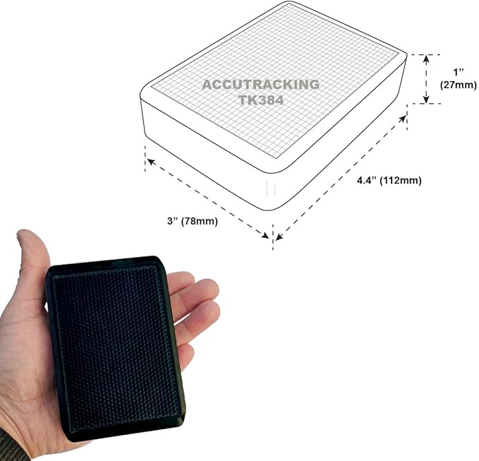 AccuTracking Solar GPS Tracker, 10,000mAh Long Lasting Battery, Magnetic, IP65 Waterproof, Trucks, Trailers, Farming, Equipment, RV, 4G LTE Worldwide, Subscription Needed (TK384)