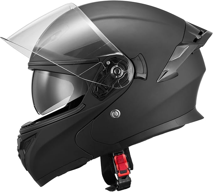 VEVOR Motorcycle Helmet DOT Approved, Adult Motocross Dirt Bike Helmet with Large Clear Visor, Comfortable Motorbike Racing Street with Detachable Liner for Men & Women