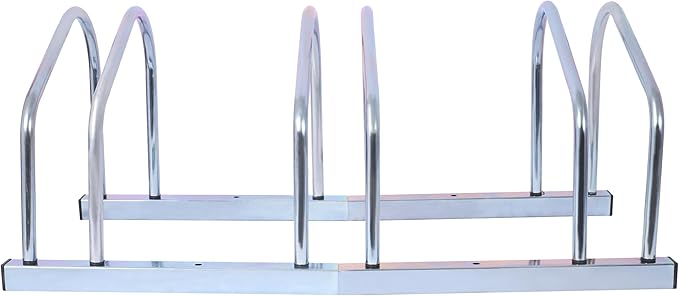 ZeHuoGe Bikes Floor Stand, Bike Parking Rack Garage Bike Storage Stand Indoor/Outdoor 22-28" Wheel Stand, Max Tire Width 2.15" (Silver, 3 Bikes)