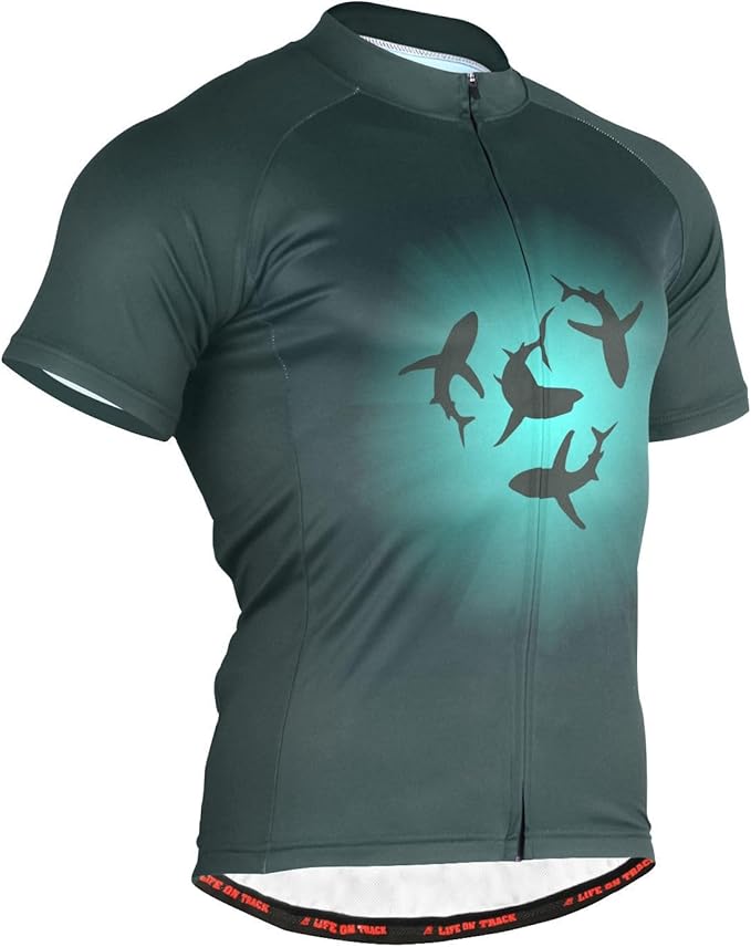 Men's Cycling Bike Jersey Short Sleeve Moisture Wicking, Breathable, Quick Dry Biking Shirt with 3 Rear Pockets