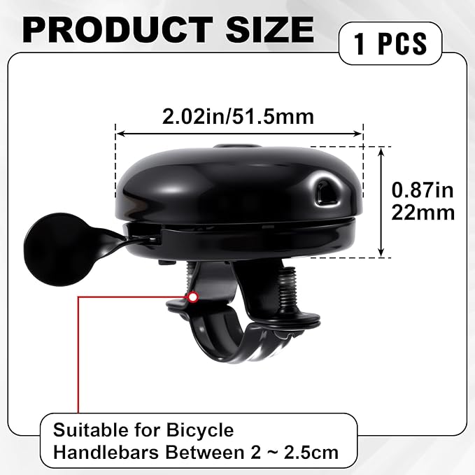 Fully Metal Bike Bell, Loud Clear Sound Bicycle Bell for Adult Bikes, Classic Cycling Horns