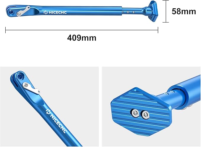 NICECNC Blue Dirt Bike Adjustable Kickstand Aluminum Compatible with Sherco 125-500 SE-R/SEF-R 2012-2024