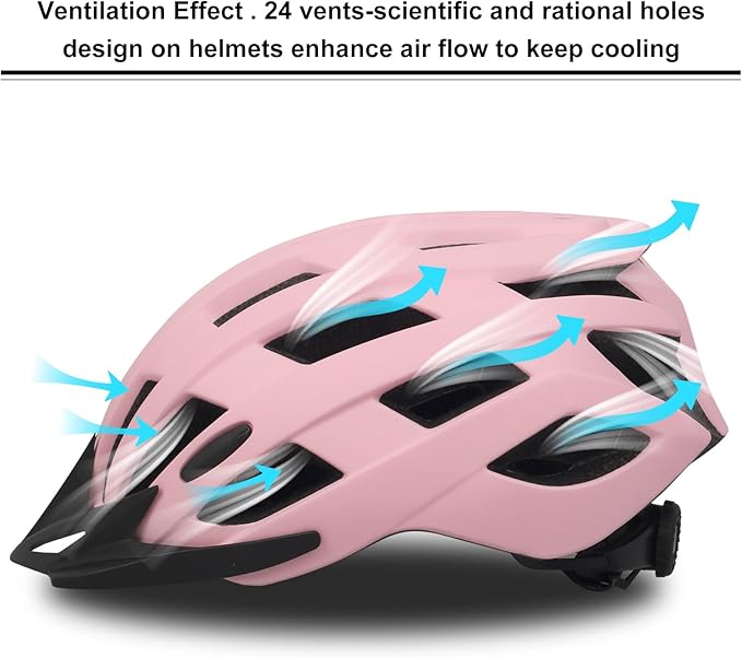 Adult Bike Helmets, Adjustable Mens Womens Bicycle Helmet, Lightweight Road Mountain Cycling Safety Sports Helmets with Detachable Visor