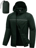 SWISSWELL Mens Rain Jacket & Coats Packable Lightweight Waterproof Windbreaker Hooded for Golf Cycling Hiking