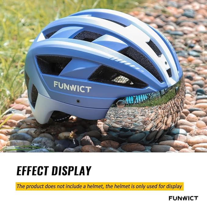 Magnetic Bike Helmet Goggles, Removable/Detachable Sun Visors Shield for Cycling Bicycle Helmet FW001