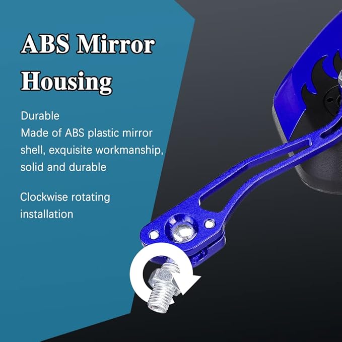 ASUBHA 2PCS Motorcycle Mirrors, Motorcycle Mirrors for Handlebar, Convex Handlebar Rear View Side Mirror with M8 M10 Bolt, Wide Angle Rear View Mirror Car Accessories for Scooter ATV UTV Dirt Bike