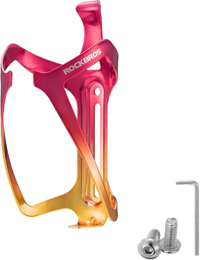 ROCKBROS Durable Aluminum Water Bottle Holder Bike Bottle Holder with Electroplating & Integrated Molding - Lightweight for Bicycle MTB, Road/Mountain Bikes