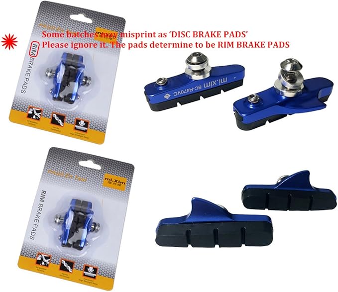 4PCS Premium Bike Brake Pads, Professional Mountain Bicycle V-Brake Pads, Bike Brake Blocks Kit