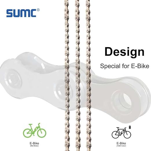 E-Bike Chain, 136 Links 1/2" X 3/32" for 6/7/8 Speed, 1060kgf High Tensile Strength Dark Silver, Quick-Release Universal for MTB/Road/City Bike/BMX