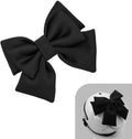 Large Bow Helmet Decoration, Cute Bow Helmet Accessory with Suction Cup, Removable Decorative Bow for Motorbike Helmets, Universal for Ski Bike Motorcycle Helmets (Black)