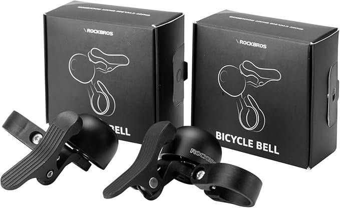 ROCKBROS Bike Bell, Copper Alloy Sturdy Bicycle Bell with Clear& Long Sound, Bike Ring Bell for Handlebars Adults More Than 100 dB