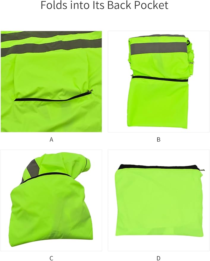 WOSAWE Packable Cycling Jacket Hooded Running Coat Lightweight Biking Windbreaker