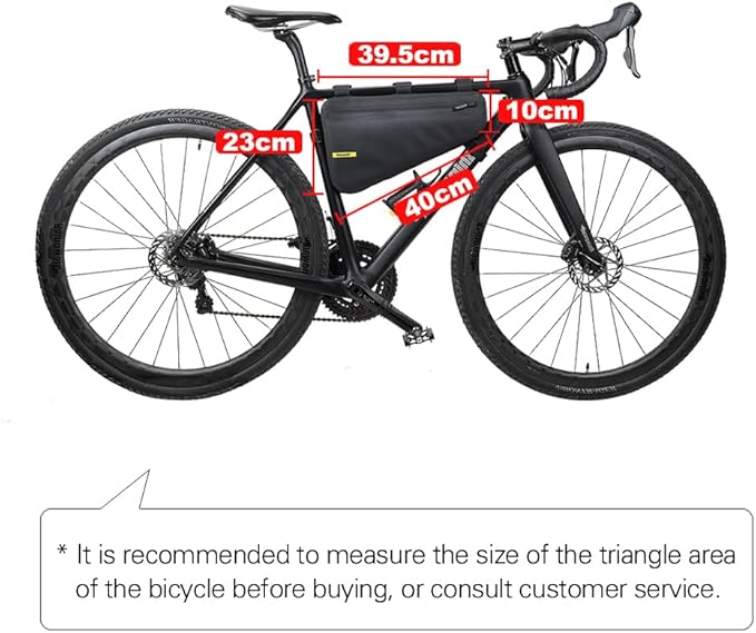 Rhinowalk Bike Frame Bag Bicycle Triangle Bag Waterproof Under Top Tube Bag Front Storage Pack for Road Mountain Cycling, Black