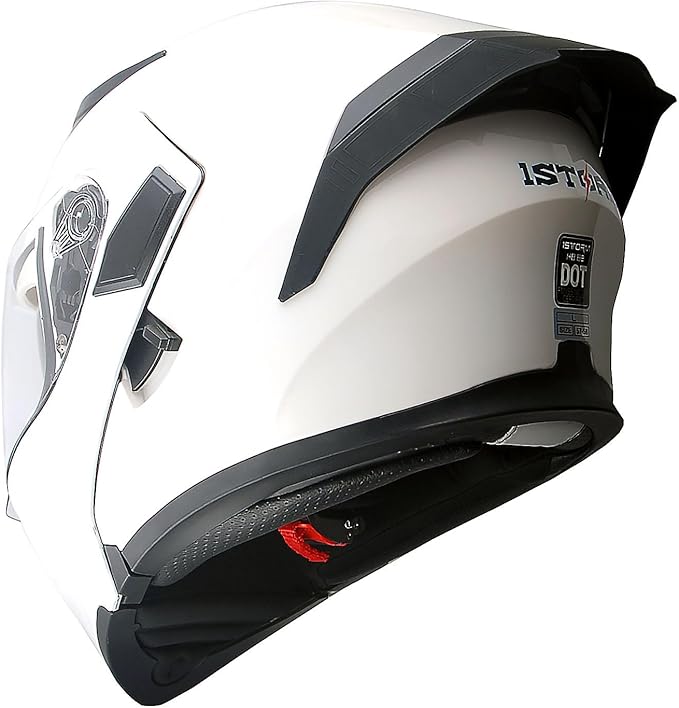 1Storm Motorcycle Modular Full Face Helmet Flip up Dual Visor Sun Shield: HB89 Glossy White