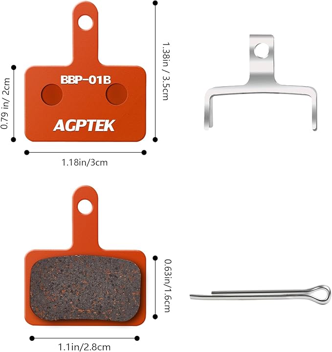 AGPTEK Bike Brake Pads, High-Performance Brake Pads, Disc Brake Pads & Spring (Semi-Metallic&Resin) for Mountain Bike Disc Brakes,Bike Pads Compatible with TRP Tektro Shimano Deore Br