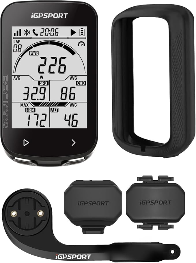 iGPSPORT BSC100S GPS Bike Computer Wireless, 2.6'' LCD Display 40H Rechargeable Waterproof Cycling Computer Bluetooth ANT+