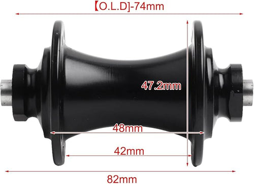 20 Hole Bike Front Hub Aluminum Alloy 74Mm O.L.D Fit For Brompton For Dahon Folding Bicycle 2 Sealed Bearings Black, 2Mm Spoke Quick Release Hub