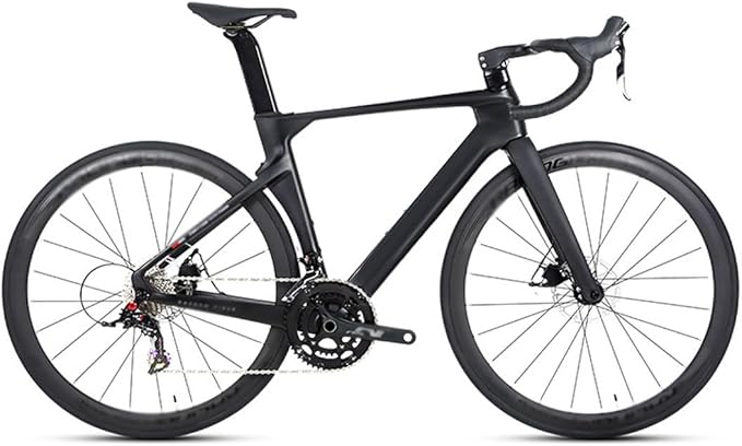 Road Bike Frameset 700C Carbon Racing Frame with Fork Handlebar Thru Axle Disc Brake Frame 43.5/46/48/50/52/54/56cm Lightweight Internal Routing(43.5CM)