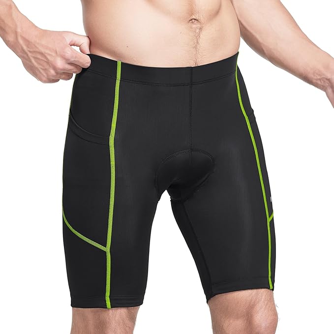 baleaf Men's Padded Bike Shorts Cycling Road Biking Riding Bicycle Cycle Wear Pockets UPF 50+ MTB Accessories Tights