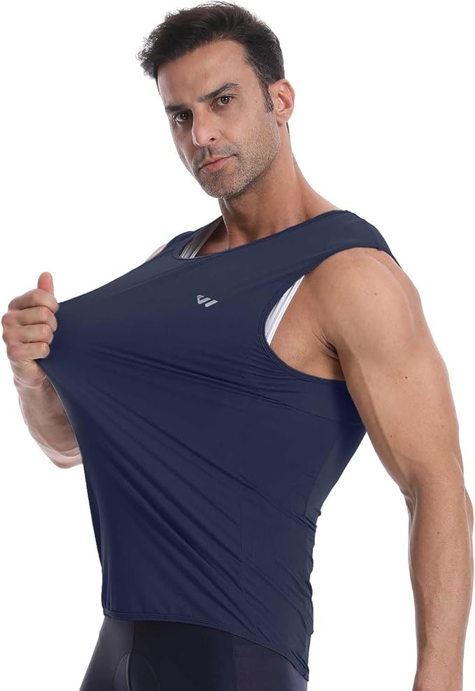 Lo.gas Sleeveless Cycling Jersey Men, Biking Base Layer Breathable and Lightweight with Back Pocket Sports Vest